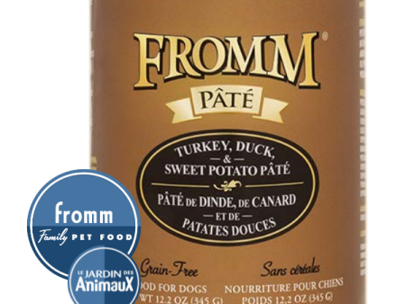 Conserve pour chien FROMM - PÂTÉ À LA DINDE, CANARD ET POMME DE TERRE DOUCE Sans Grains Cheap