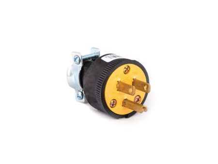 3 Pin Plug with Yellow Inner Belly and Black Outer, 15A, 125V - 1709 For Cheap